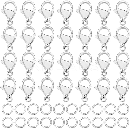 100Pcs 304 Stainless Steel Lobster Claw Clasps DIY-BBC0001-56A-1