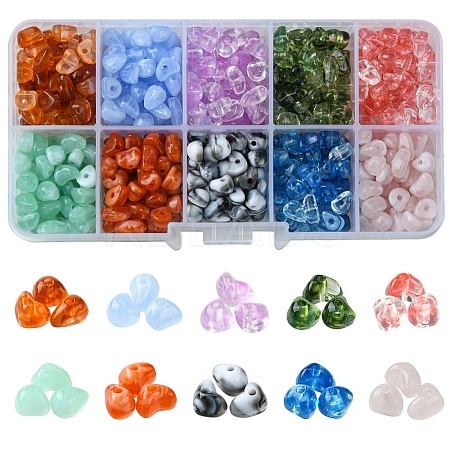 590Pcs 10 Colors Transparent Acrylic Beads OACR-YW0001-91-1