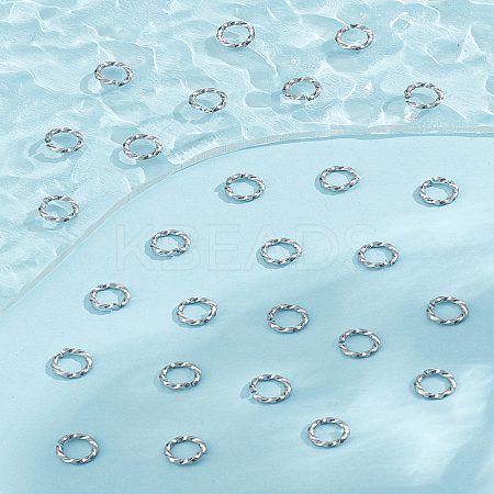 50Pcs 304 Stainless Steel Twisted Open Jump Rings STAS-LP0004-98-1