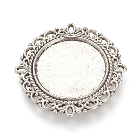 Tibetan Style Alloy Cabochon Connector Settings TIBE-T003-13AS-NR-1