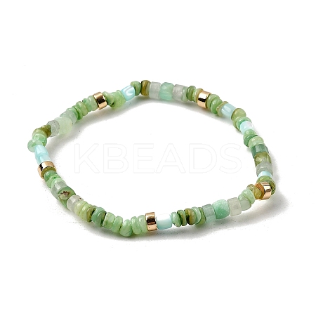 Natural Amazonite & Shell Beads Stretch Bracelets for Women WU5531-4-1