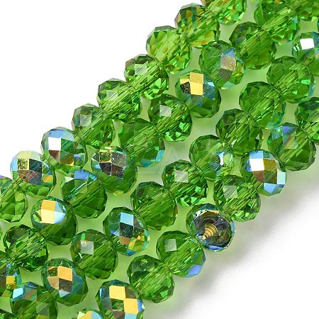 Electroplate Transparent Glass Beads Strands EGLA-A046-01B-03-1