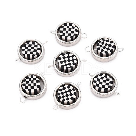 Polymer Clay Beads with CCB Plastic Frame Connector Charms CLAY-T022-35M-02-1