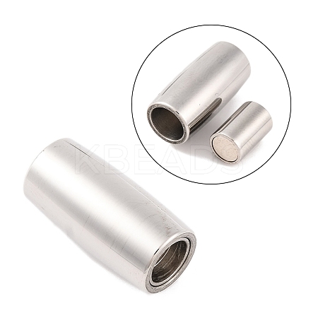 Tarnish Resistant 304 Stainless Steel Magnetic Clasps with Glue-in Ends STAS-K006-15C-1