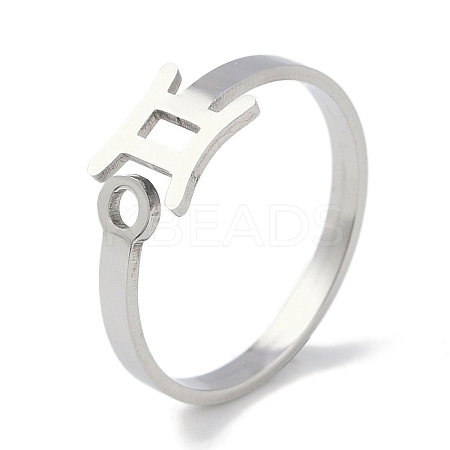 Non-Tarnish Constellations 304 Stainless Steel Open Cuff Ring for Women RJEW-L122-001P-08-1