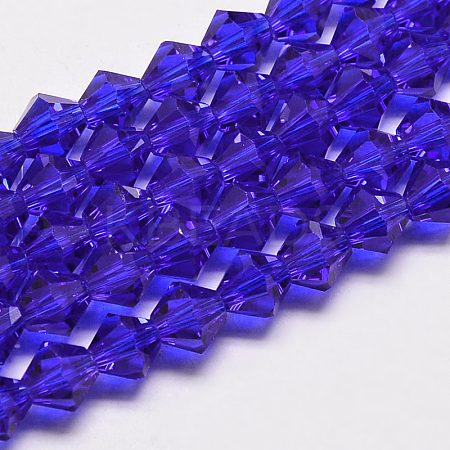 Imitate Austrian Crystal Bicone Glass Beads Strands GLAA-F029-5x5mm-06-1