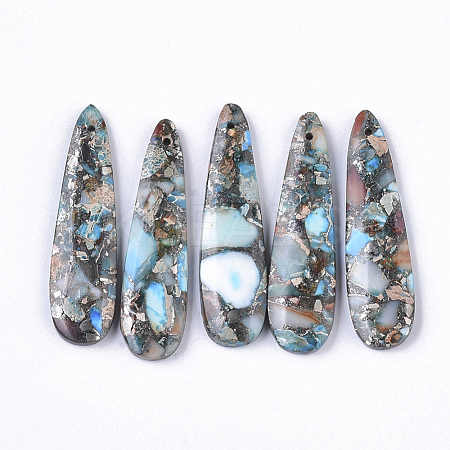 Synthetic Regalite/Imperial Jasper/Sea Sediment Jasper Pendants G-S366-006A-1