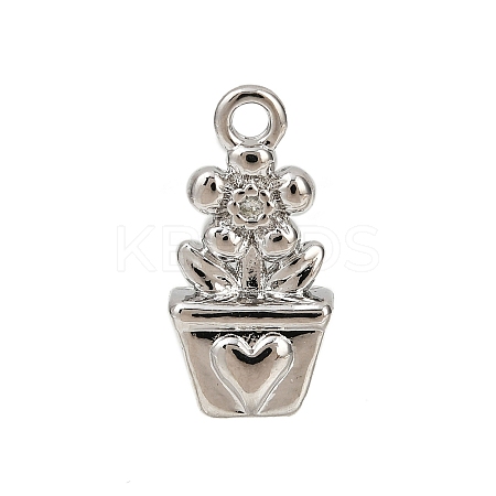 Brass Pave Clear Cubic Zirconia Pendants KK-L238-08P-1