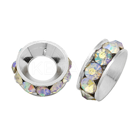 Brass Rhinestone Spacer Beads RB-A020-9mm-28S-1