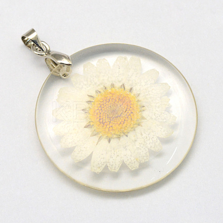 Alloy Resin Pendants RESI-S321-07-1