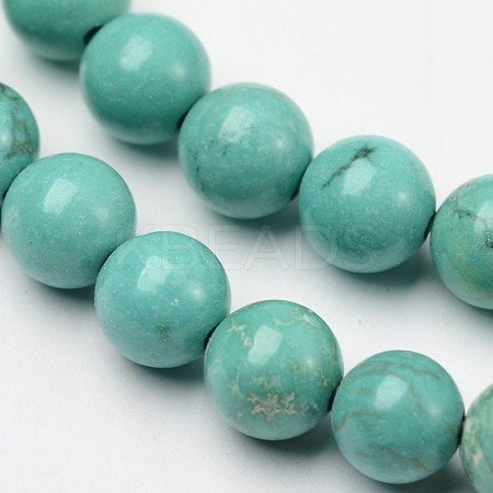 Round Dyed & Heated Natural Magnesite Beaded Strands G-L373-01-8mm-1