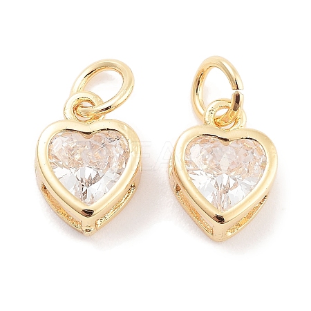 Brass Micro Pave Cubic Zirconia Pendants KK-P271-02G-B-1