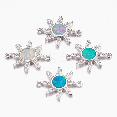Synthetic Opal Links Connectors KK-K228-06-P-1