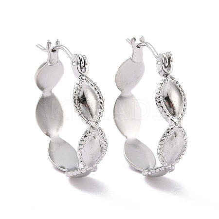Non-Tarnish 304 Stainless Steel Oval Wrap Hoop Earrings for Women LS-EJEW-G293-29P-1