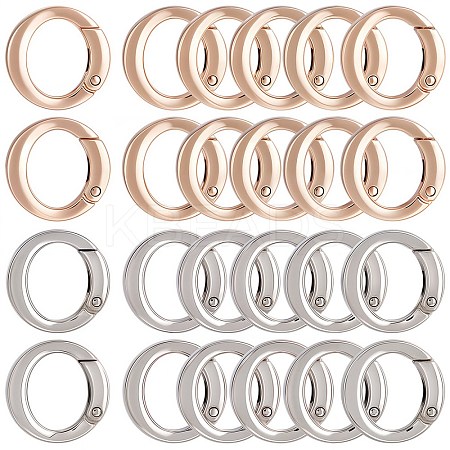 20Pcs 2 Colors Alloy Spring Gate Rings FIND-SP0001-45-1
