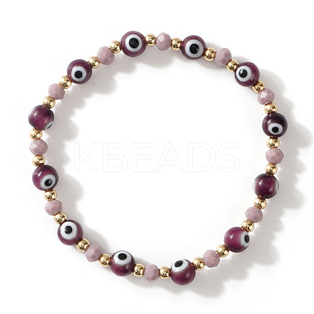 Glass Evil Eye Beaded Stretch Bracelets for Women Men VP6778-11-1