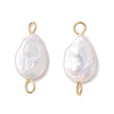 Natural Keshi Pearl Connector Charms PALLOY-JF04243-03-1