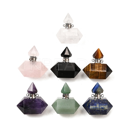 Gemstone Perfume Bottle Pendants G-L623-08P-1