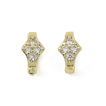 Brass Micro Pave Clear Cubic Zirconia Fold Over Clasps LS-KK-C107-11G-1