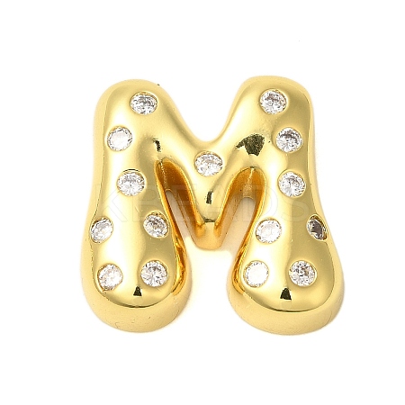Rack Plating Brass Micro Pave Clear Cubic Zirconia Perdants KK-C067-11G-M-1