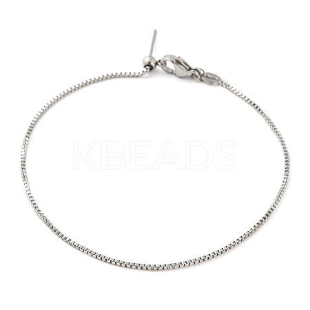 Non-Tarnish 304 Stainless Steel Add a Bead Adjustable Box Chains Bracelets for Women LS-BJEW-M307-01A-P-1