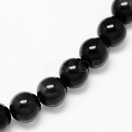 Natural Obsidian Round Beads Strands G-L275-03-10mm-01-1