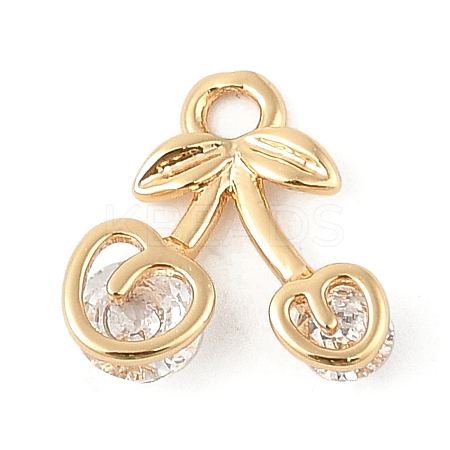 Brass Micro Pave Cubic Zirconia Pendants KK-R219-28G-02-1