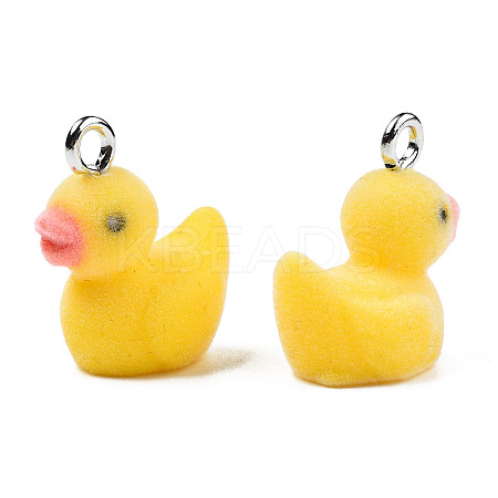 Flocky Resin Pendants X-RESI-N032-02A-1