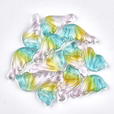 Spray Painted Glass Pendants X-GGLA-S041-01G-1