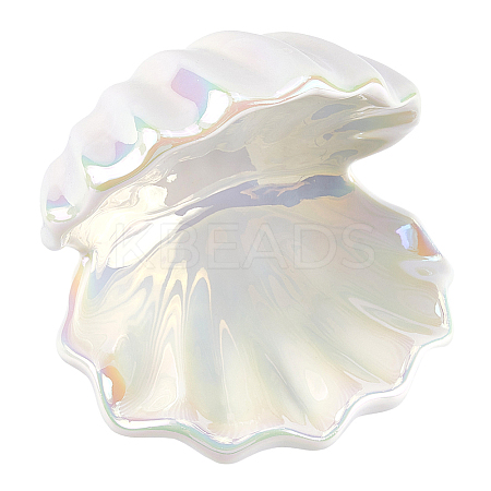 Shell Shape Porcelain Jewelry Plate AJEW-WH20080-08A-1