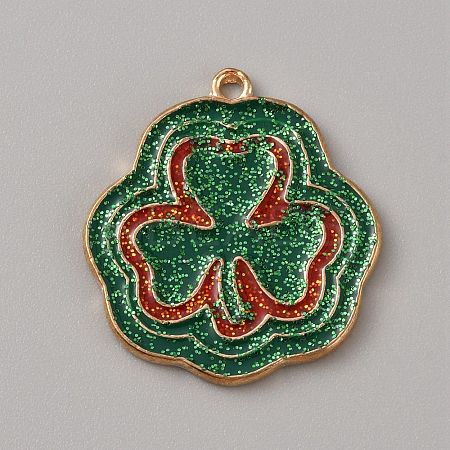 Saint Patrick's Day Alloy Enamel Pendants ENAM-WH0004-04KCG-02-1