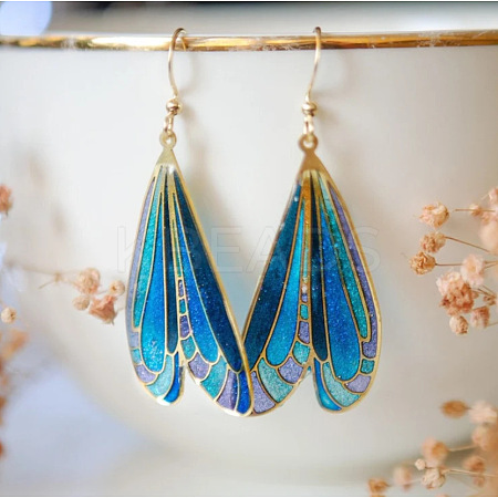 Alloy Enamel Dangle Earrings WG3C029-01-1