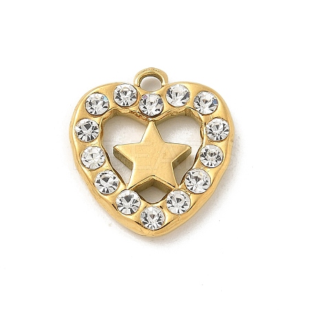 304 Stainless Steel Rhinestone Pendants STAS-I322-28G-04-1