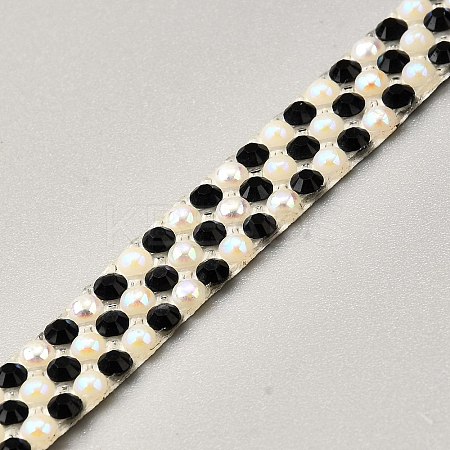 Resin Self Adhesive Sewing Trim Rhinestone Tape DIY-TAC0023-50A-1