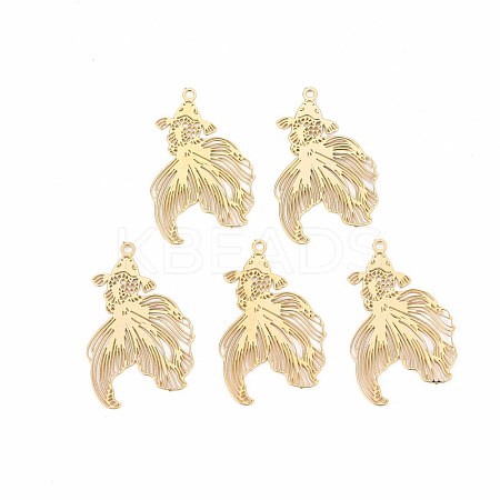 Rack Plating 201 Stainless Steel Filigree Pendants LS-STAS-T057-35G-1