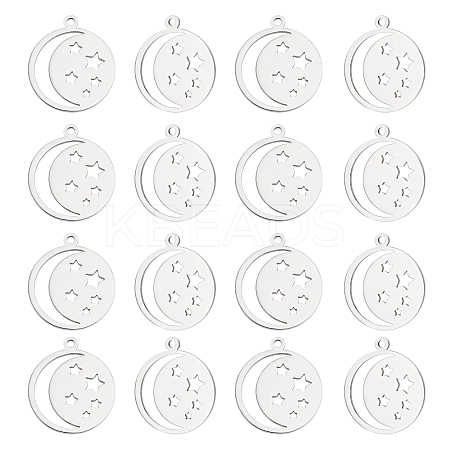 201 Stainless Steel Laser Cut Pendants STAS-UN0034-60-1