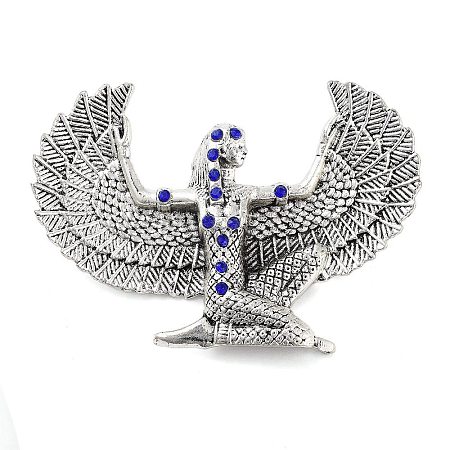 Egyptian Maat The Goddess Alloy Rhinestone Brooches for Backpack Clothes JEWB-P042-03AS-1