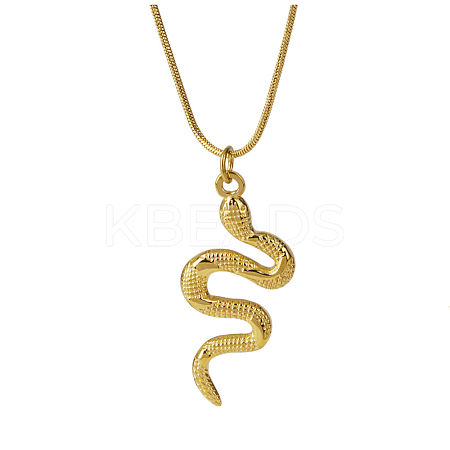 Vintage 304 Stainless Steel Snake Animal Pendant Necklaces LV0178-1-1