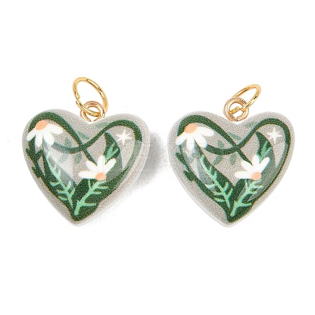 Printed Opaque Acrylic Pendants SACR-P036-01D-G-1