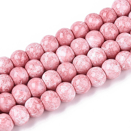 Baking Paint Glass Beads Strands X-DGLA-N016-6mm-02-1