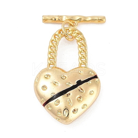 Brass Enamel Toggle Clasps KK-K391-13G-1