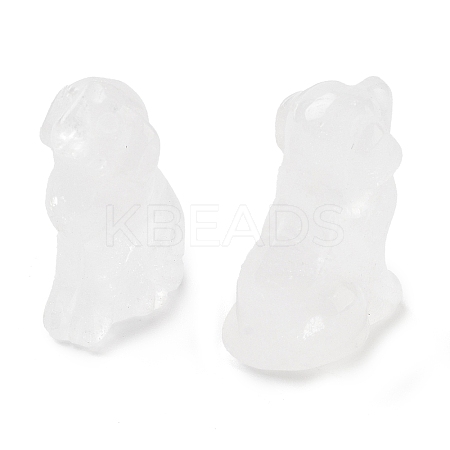Natural Quartz Crystal Carved Dog Figurines DJEW-L023-A03-1