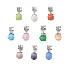 Round Cat Eye European Dangle Charms PALLOY-JF04331-1