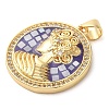 Rack Plating Brass Cubic Zirconia Pendants X-KK-K385-079G-2
