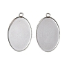Tarnish Resistant 304 Stainless Steel Pendant Cabochon Settings STAS-K148-03-1
