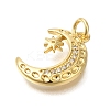 Rack Plating Brass Micro Pave Cubic Zirconia Pendants ZIRC-F142-13D-G-2
