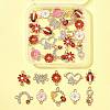 30Pcs 12 Styles Zinc Alloy Enamel Connector Charms FIND-FS0004-42-7