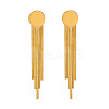 Flat Round 304 Stainless Steel Tassel Stud Earrings JH8202-1-6