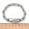 304 Stainless Steel Rope Chain Bracelets for Men Women BJEW-C124-03B-P-5
