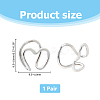 1 Pair 925 Sterling Silver Heart Cuff Earrings for Women EJEW-HS0001-04-2